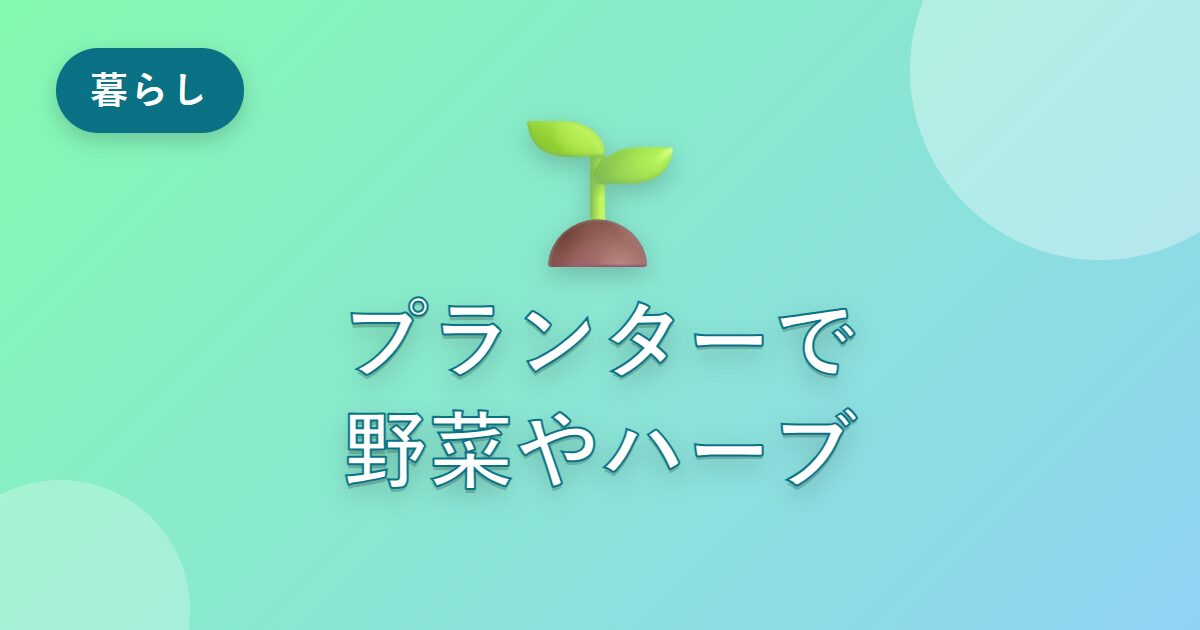 何度も枯らしていた私が、プランターで野菜やハーブを育てられるようになった工夫